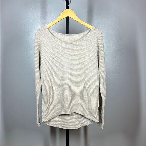 Athleta Cream Crew Neck Sweater with Relaxed Fit and Long Sleeves - Picture 2 of 5